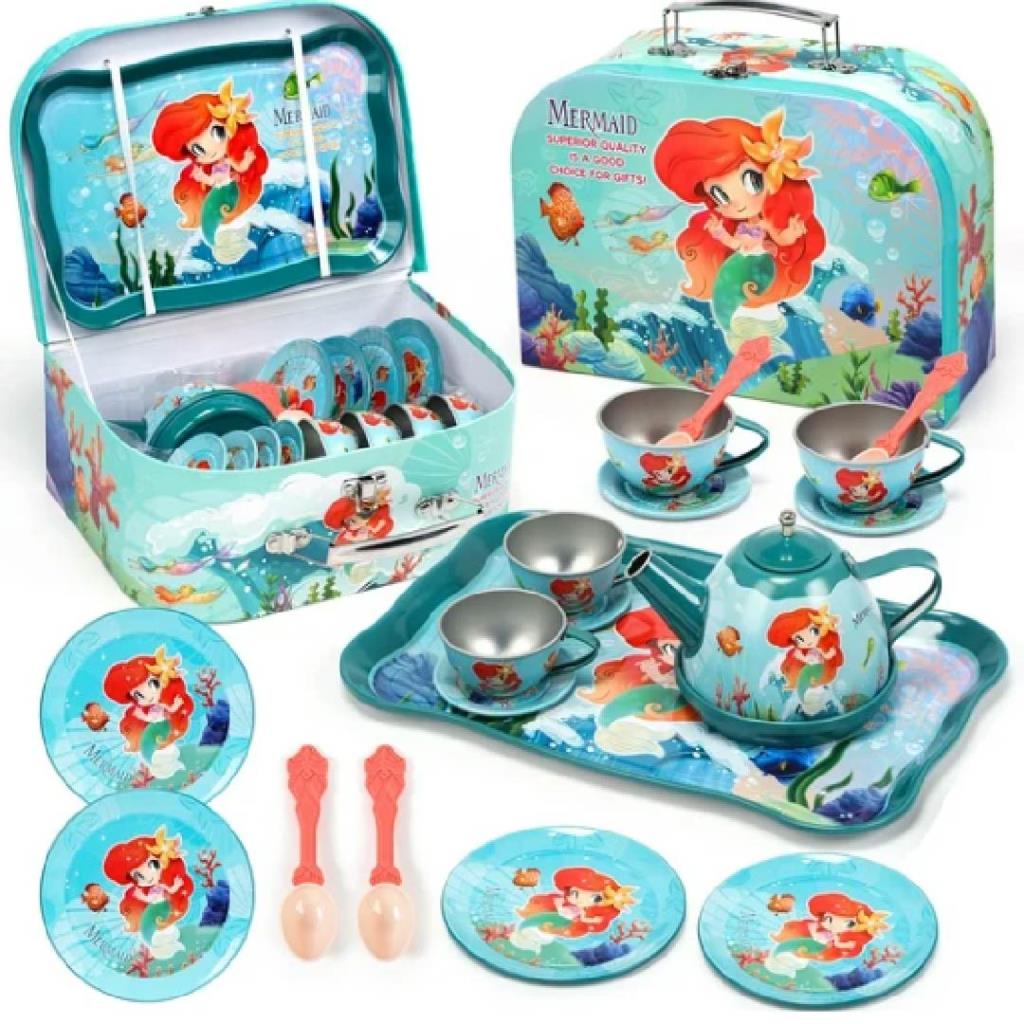 طقم شاي حورية البحر مع حقيبة